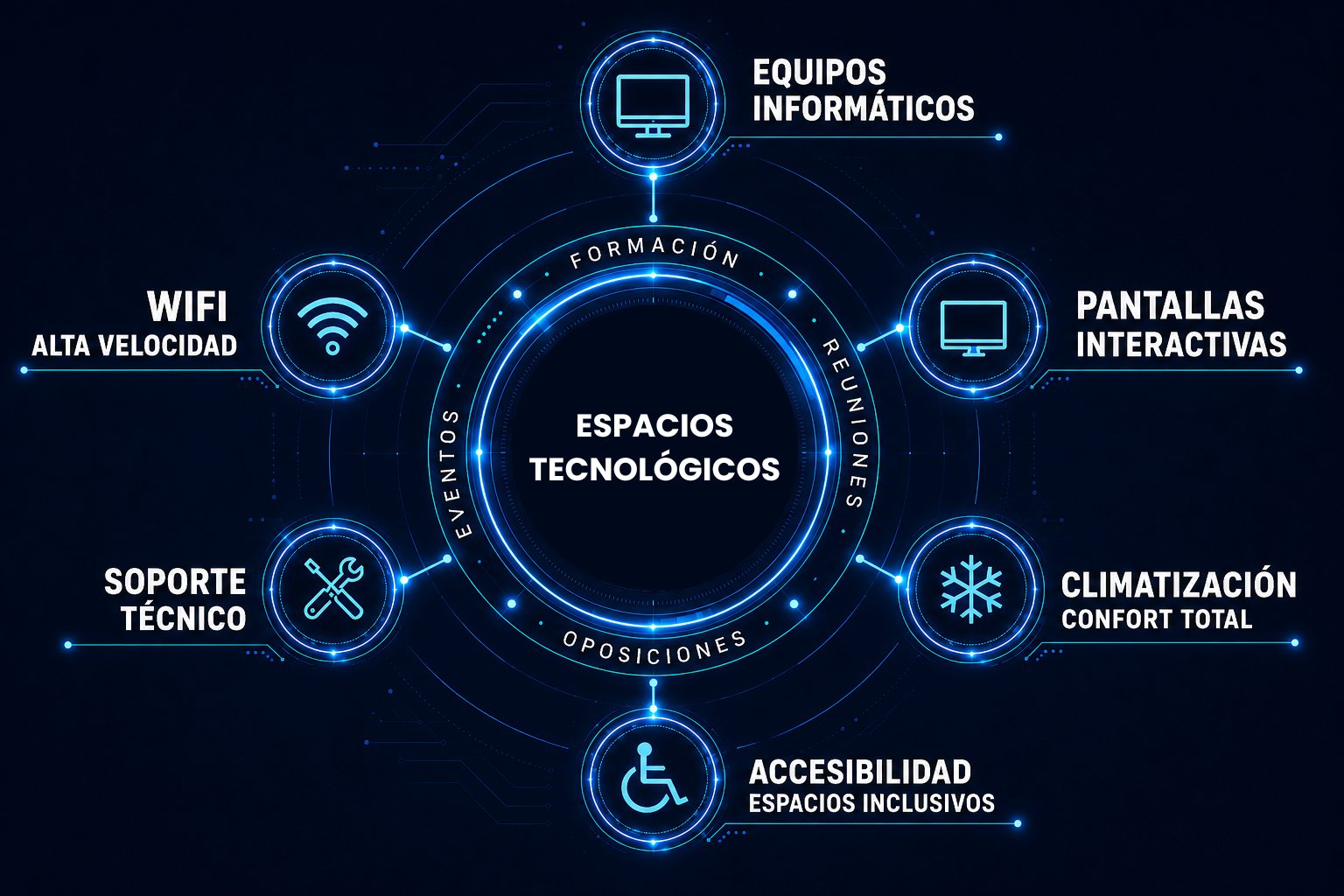 Características del alquiler de espacios en Unitel Formación